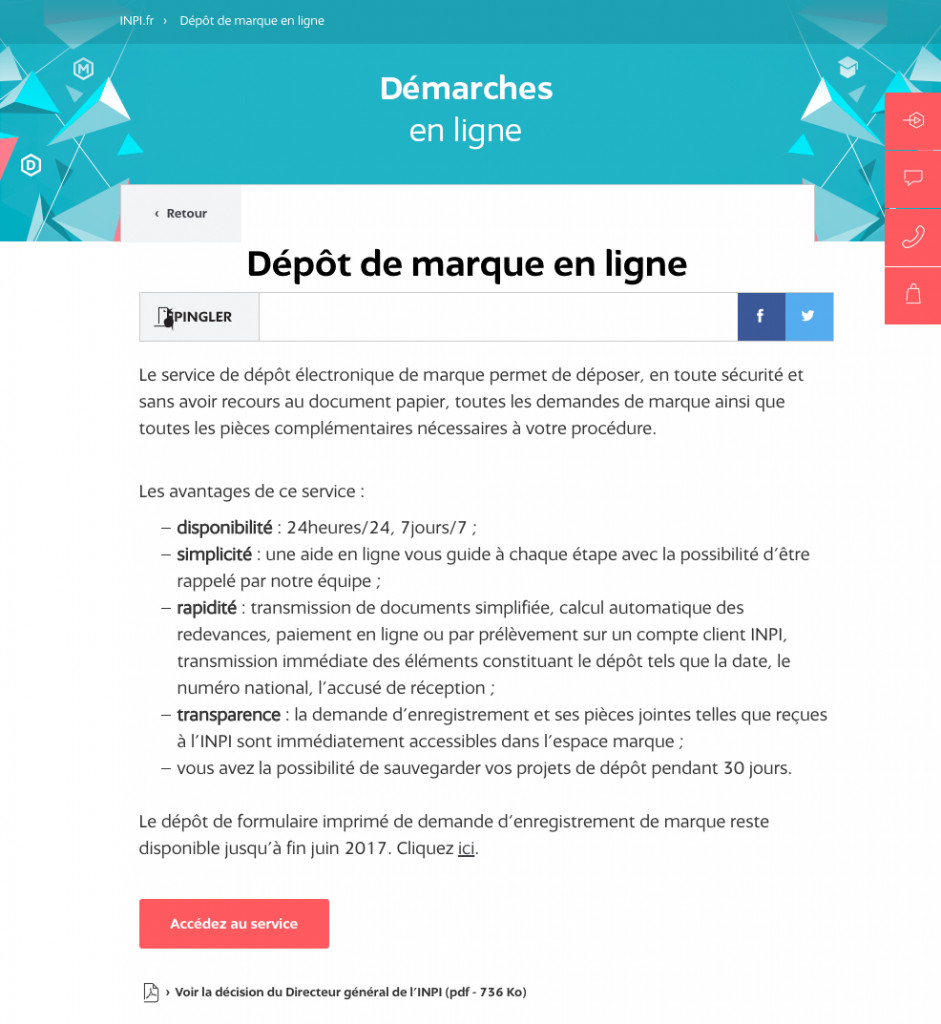 dépôt de marque INPI